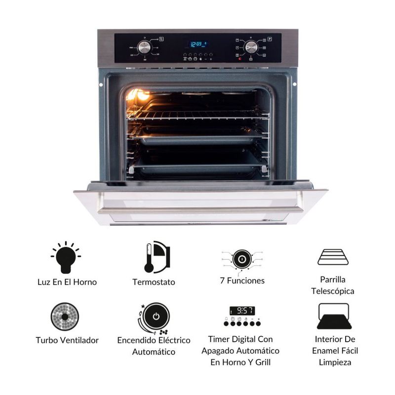 Horno Empotrable Klimatic Eléctrico GAMMA B Inox 60 Cm - Real Plaza