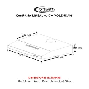 Campana extractora decorativa Volendam 90cm Klimatic