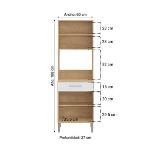 Mueble Alacena de Cocina Aitana 60cm MDP Blanco/Beige Orange