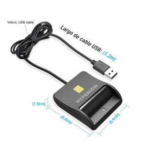 Lector de DNI electrónico Hyperion Intellireader USB 2.0 y 3.0, negro
