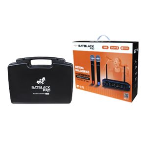 Micrófono inalámbrico Batblack BT-678 UHF VAR, receptor Base, x2 micrófonos