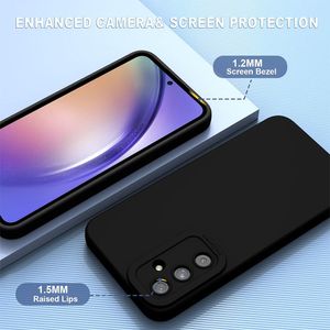 Case para Samsung A55 con soporte, amortiguador de choques, negro