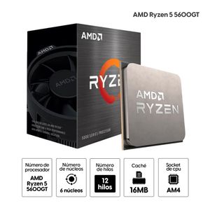 Procesador AMD Ryzen 5 5600GT 6-Core, 4.6 GHz, AM4