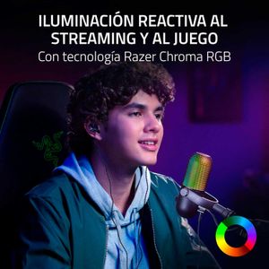 Microfono Gamer Razer Seiren V3 Chroma Usb Supercardioide C/N Sensor Touch Silent Black