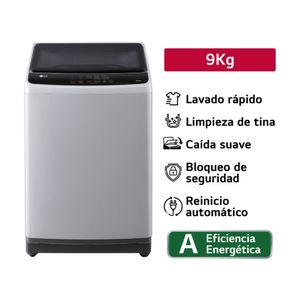 Lavadora LG WT9GL Lavado Rapido Carga Superior 9Kg Gris