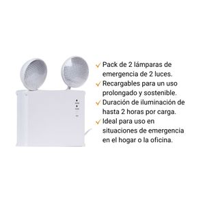 Lámpara de emergencia Werken de 2 luces 2.4w – Pack x 2 unidades
