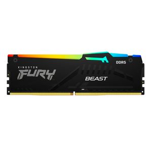 Memoria Ram Kingston Fury Beast RGB 16GB (16GBx1), DDR5, 5200MHZ, XMP3.0
