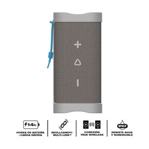 Parlante bluetooth Skullcandy Terrain potencia 12W, resistente al agua IPX7, hasta 14 horas de reproducción, puerto de carga USB Tipo-C, gris