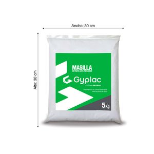 COMBO 6 Placas de yeso Gyplac ST CIEL 7mm 1.22x2.44m + Masilla para drywall Gyplac Bolsa 5kg