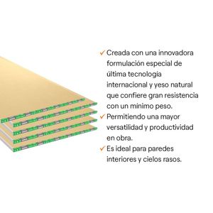 COMBO 6 Placas de yeso Gyplac Standard 3/8” (9.5 mm) 1.22m x 2.44m + Masilla para drywall Gyplac Bolsa 5kg