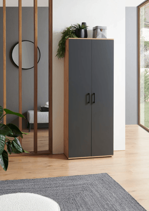 Armario Multiusos Joselo color Marrón/Negro 2 puertas TU MESITA