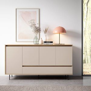 Aparador Vajillero Indian color Duna/Crema 3 puertas 1 cajón TU MESITA