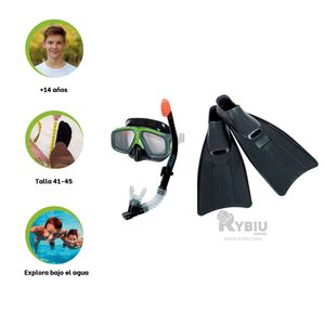 Set Bien Equipado de Buceo en Color Verde