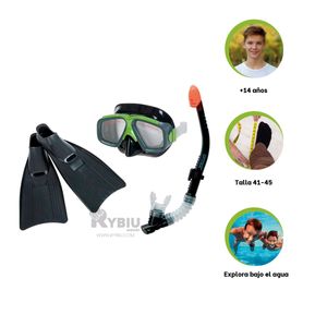 Set de Equipo para Bucear en Verde Y+Papel de Regalo