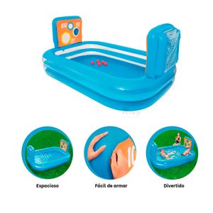 Piscina Infantil Resistente Seguro Liviano de Celeste