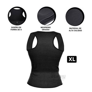 Chaleco con Cierre para Dama Negro en Talla XL Y+Stickers