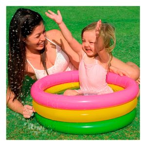 Piscina Llamativa con Diseño de Arcoiris Multicolor