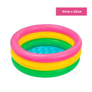 Piscina Llamativa con Diseño de Arcoiris Multicolor