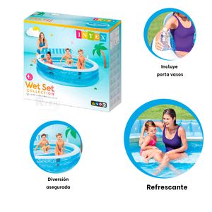 Piscina Resistente Celeste en Celeste Y+Stickers