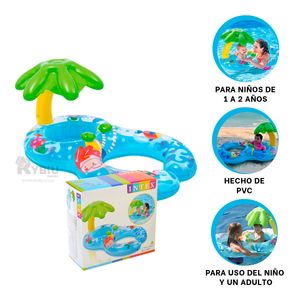 Flotador con Superficie Suave de Color Celeste Y+Stickers