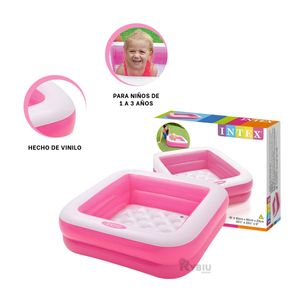 Piscina con Diseño Clasico en Color Rosado Y+Stickers