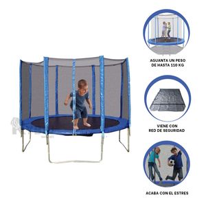 Cama Saltarin con Red Seguridad en Azul Y+Agendita