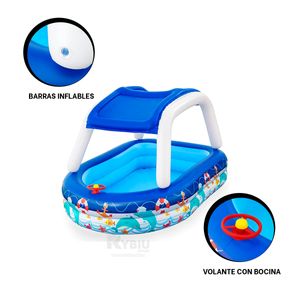 Piscina con Techo Incorporado en Celeste Y+Papel de Regalo