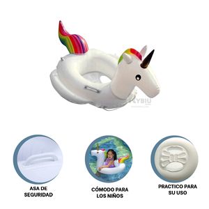 Flotador Adaptable y Estetico para Niños Blanco Y+Stickers