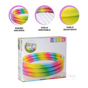 Piscina Resistente para Infante Arcoiris Y+Papel de Regalo