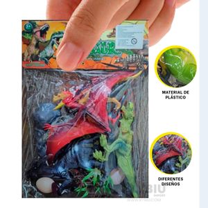 Set de Dinosaurios x5 con huevos en Multicolor