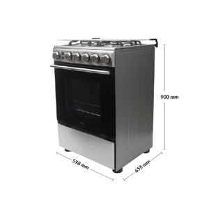 Cocina de Pie a Gas FDV Expert 60 4 Hornillas Acero 60cm Gris | con Horno