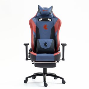 Silla Gamer Dreizt Heroes Series Azul Dark Premium Alta Calidad Reclinable Con Posapies