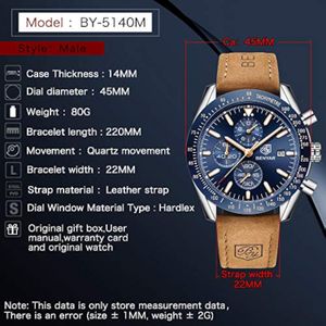 Reloj Casual By Benyar Ofy-By40-Lesu para Hombre en Marrón