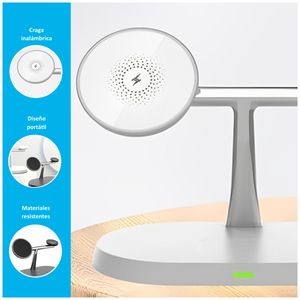 Cargador Inalámbrico 3 en 1 de 15W para IPhone | Negro