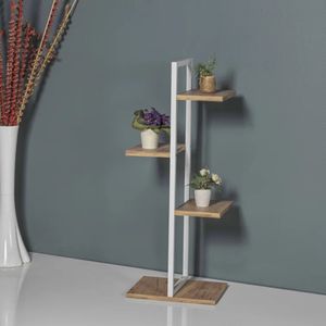 Estante Moderno Carol Marron con Blanco R&R MUEBLES