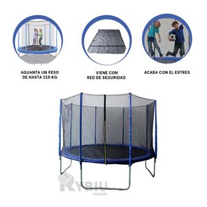Cama Elastica Saltarin 244 x 220 cm en Color Azul