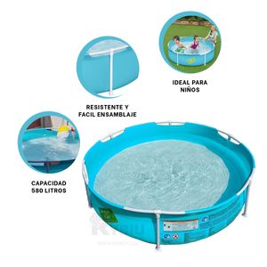 Piscina Armable para Niños con Marco en Color Celeste