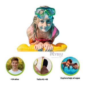 Set de 3 piezas para Buceo en Color Negro Y+Stickers