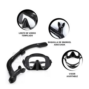 Set Profesional de Buceo de 2 Piezas Color Negro Y+Agendita