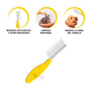 Peine Pet con Mango de Tono Amarillo Y+Papel de Regalo