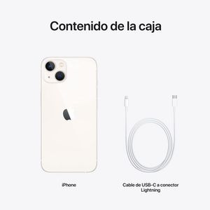iPhone 13 128GB, 4GB ram, cámara principal 12MP + 12MP, cámara frontal 12MP, blanco