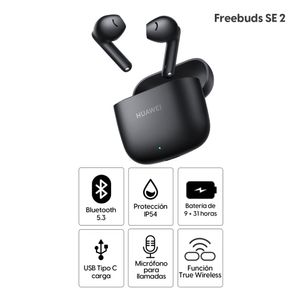 Audífono Bluetooth True Wireless Huawei FreeBuds SE 2 duración máx. 40 horas, control de música y llamadas, negro