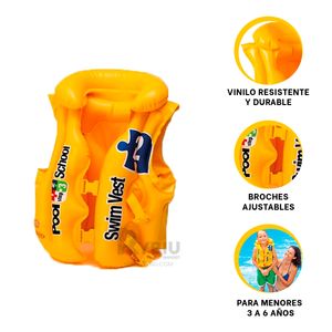 Chaleco Salvavidas para Niños en Amarillo Y+Papel de Regalo