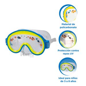 Lentes de Buceo Modelo Aviador para Niños de Color Azul
