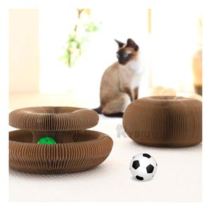 Rascador de Gato con Pelota y Catnip de Un Piso Marron