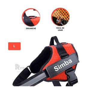 Arnes Pechera Service Dog Talla L de Color Anaranjado