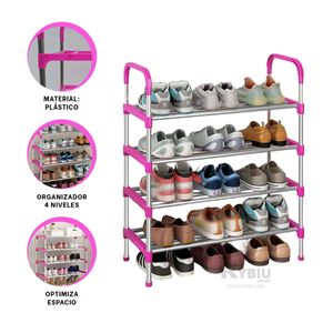 Zapatera Eficaz de Plastico en Color Rosado Y+Agendita