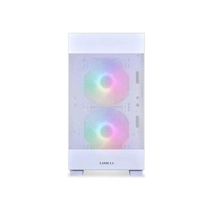 Gabinete Lian Li Lancool 205M Mesh Snow White, incluye 2 ventiladores ARGB, panel lateral de vidrio templado, sin fuente