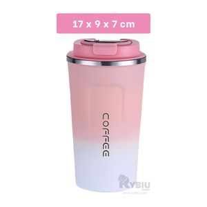 Vaso Digital Termico de 510ml en Rosado Y+Papel de Regalo