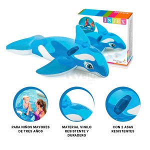Flotador Ballena Vinilo Ligero en Azul Y+Papel de Regalo